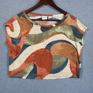 Rachel Zoe Multicolor Abstract Crop Top